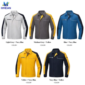 Men's Worksuit for Spring Autumn Long Sleeve Workshop Worker Jacket Breathable Labor Protection Work Clothes Men