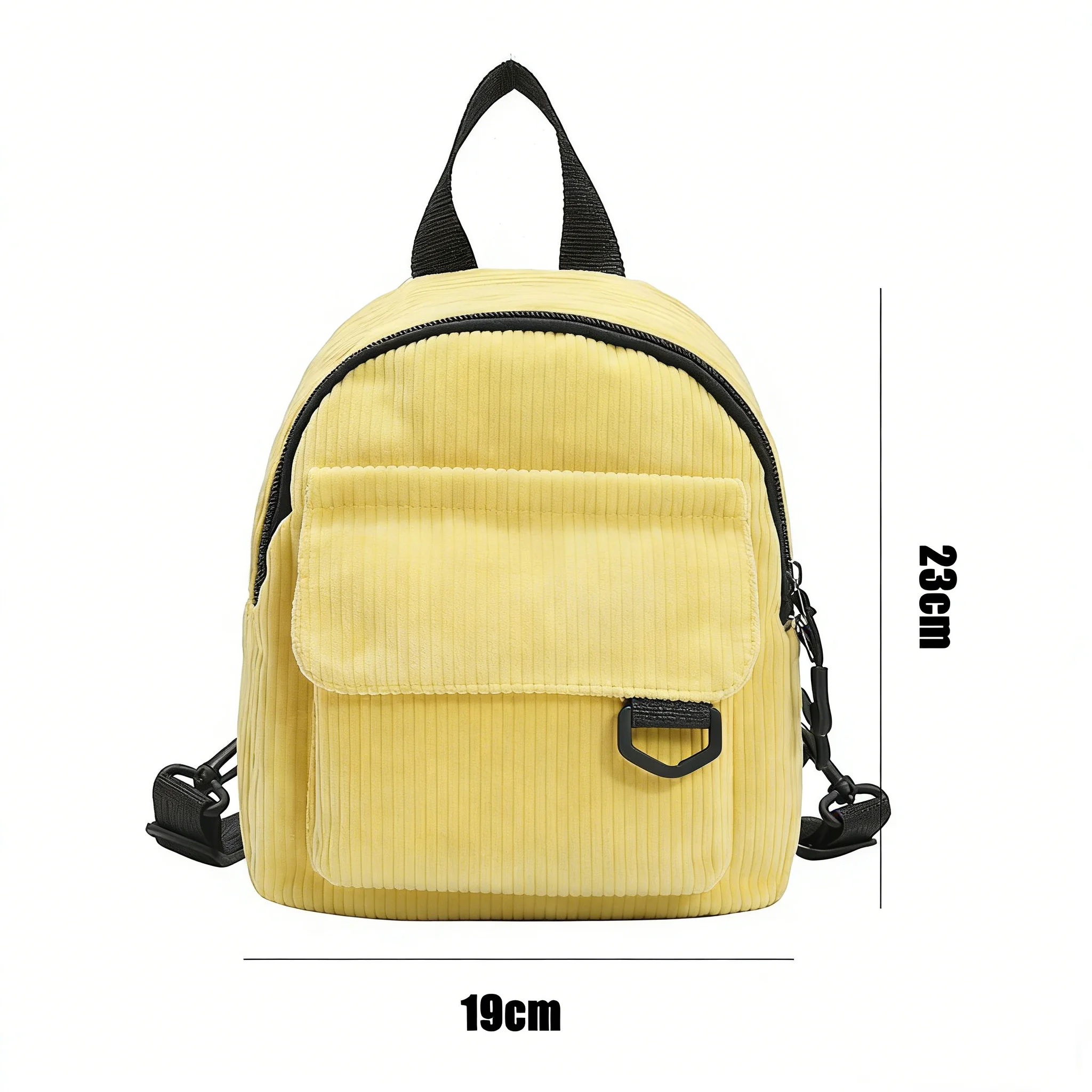 Tragbarer Mini-Rucksack für Schüler, leicht, aus Cord, einfarbig, lässig, schlicht, modern, für Reisen, Outdoor-Aktivitäten, Alltag, Schule_voghion.com