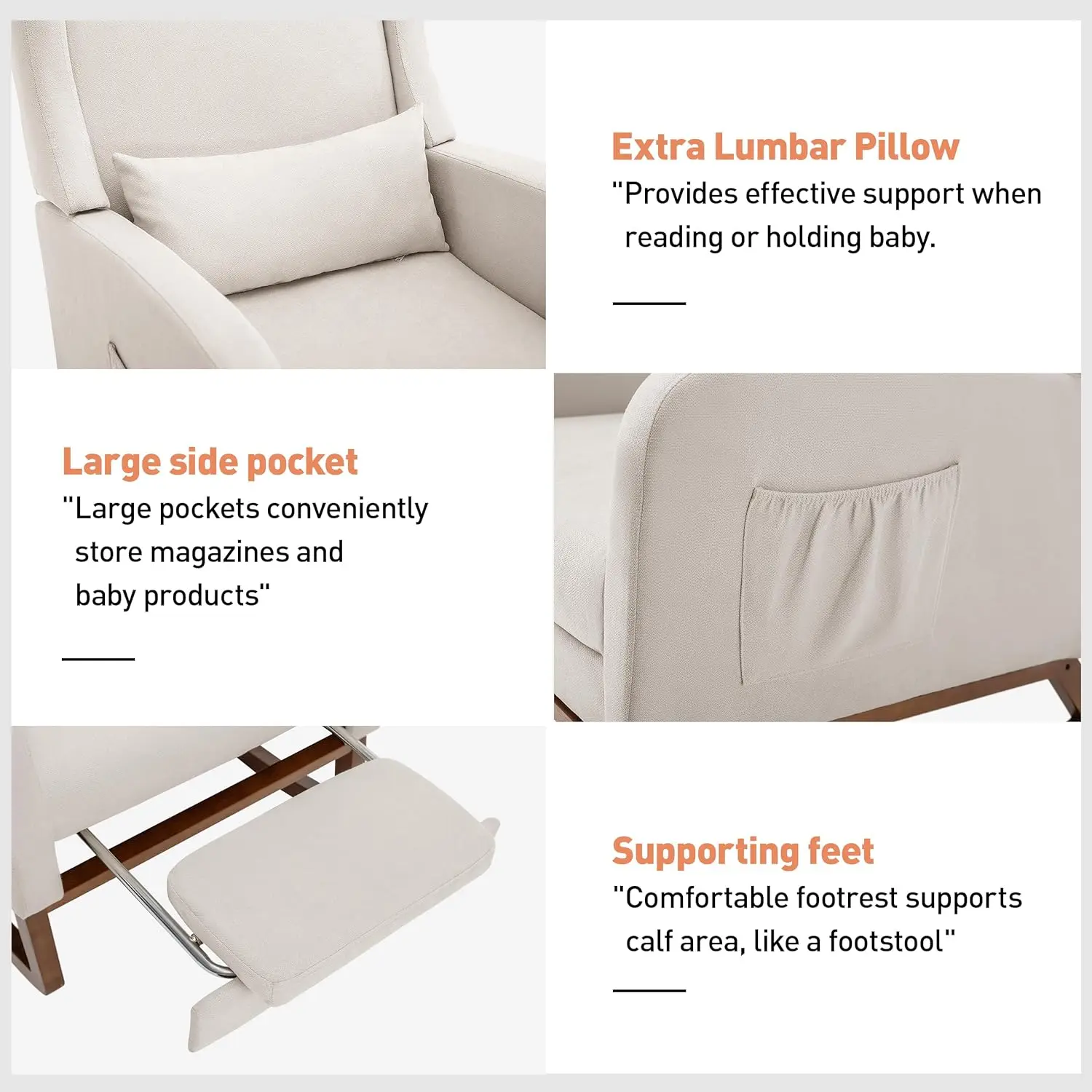 Alibaba.com: Rubber Wood Legs, High Back with Side Pocket, Includes ...