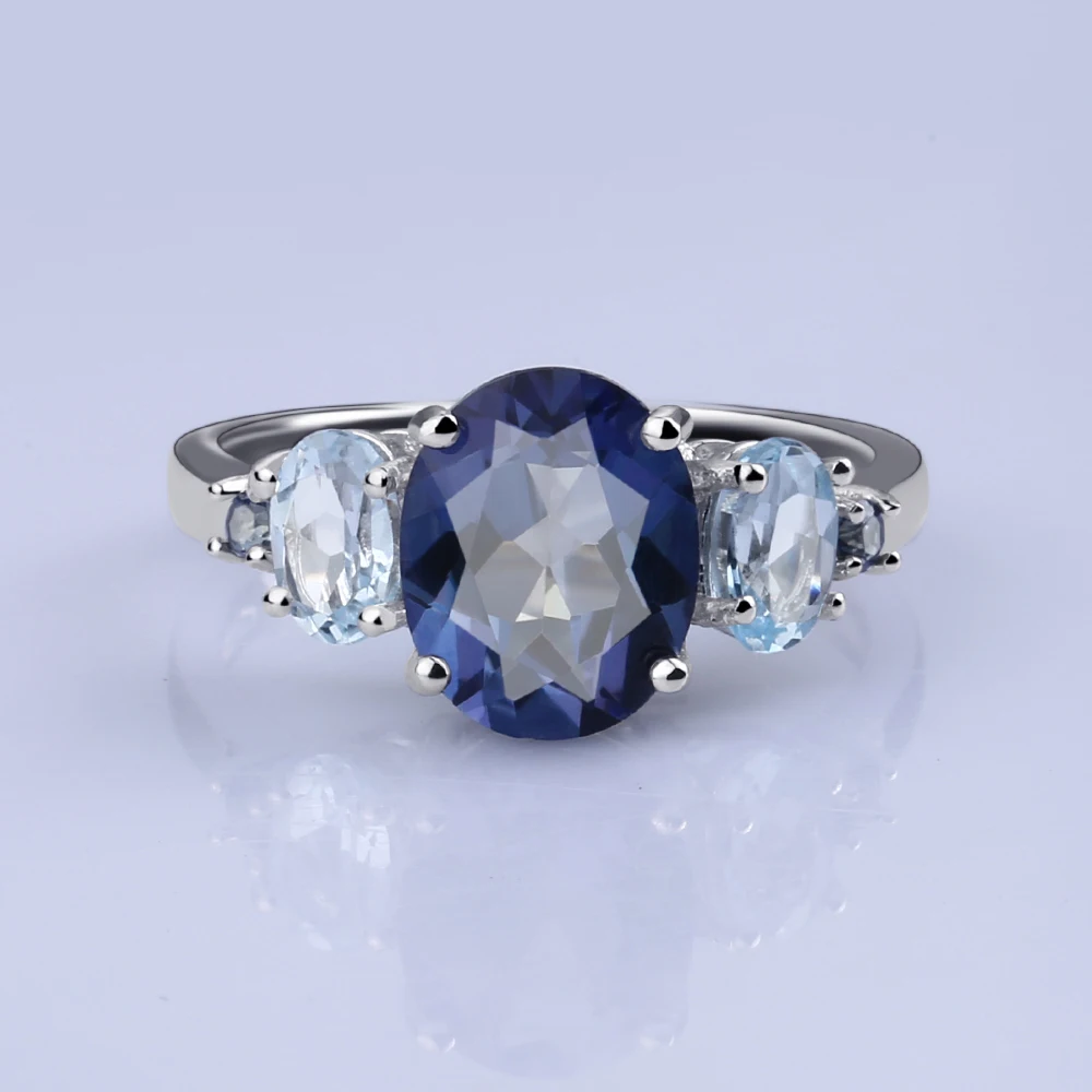 A4072 Abiding Fine Jewelry Custom Iolite Blue Mystic Quartz Gemstone Women Classic Wedding Bridal Jewelry Sets