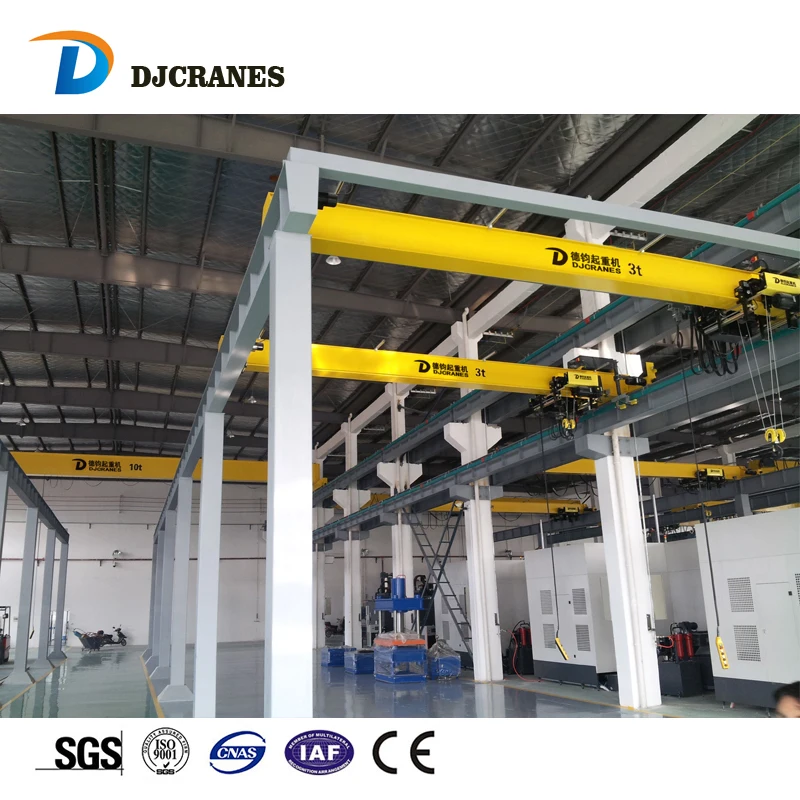 Singer Girder Ohc Crane with Electric Hoist Ceiling Mounted Workstation Bridge Crane Travelling