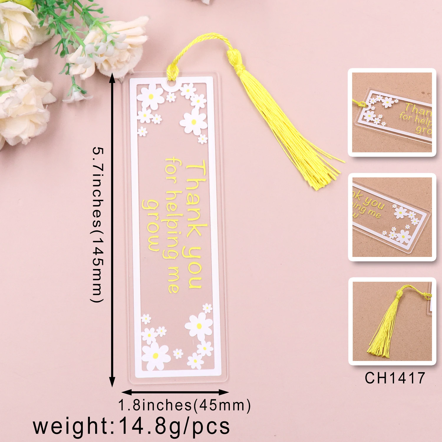 MD135CH1412 Teachers Plant Weeds That Grow Forever Clear Acrylic Bookmark Teacher Appreciation Gift manufacture