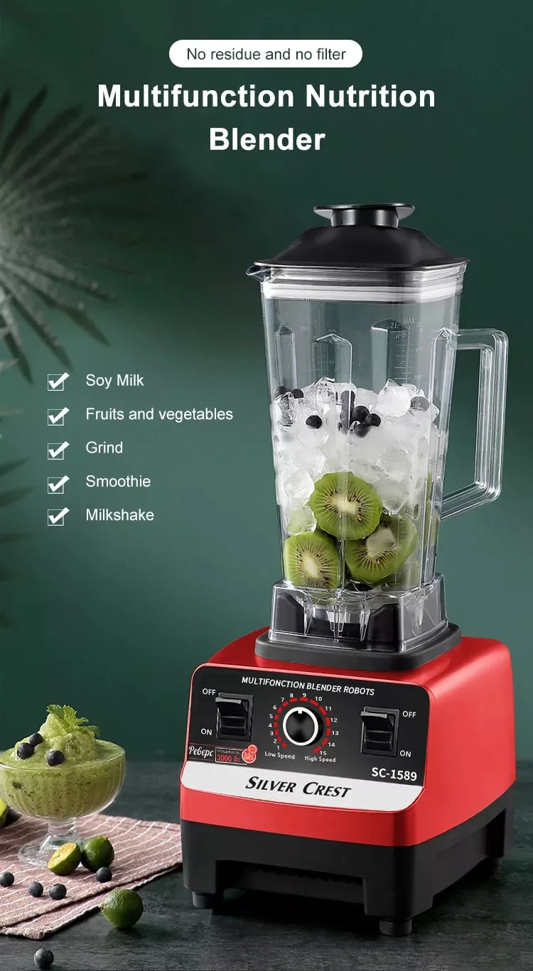 4500w High Power Household Kitchen Mixer Blenders Food Machine Electric ...