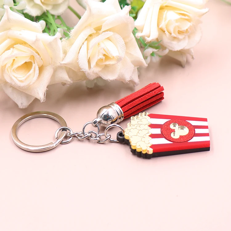 Customized Syasibo jewelry KHS283KH1227  New product CN Popcorn Mouse Head cute Acrylic Keychain details