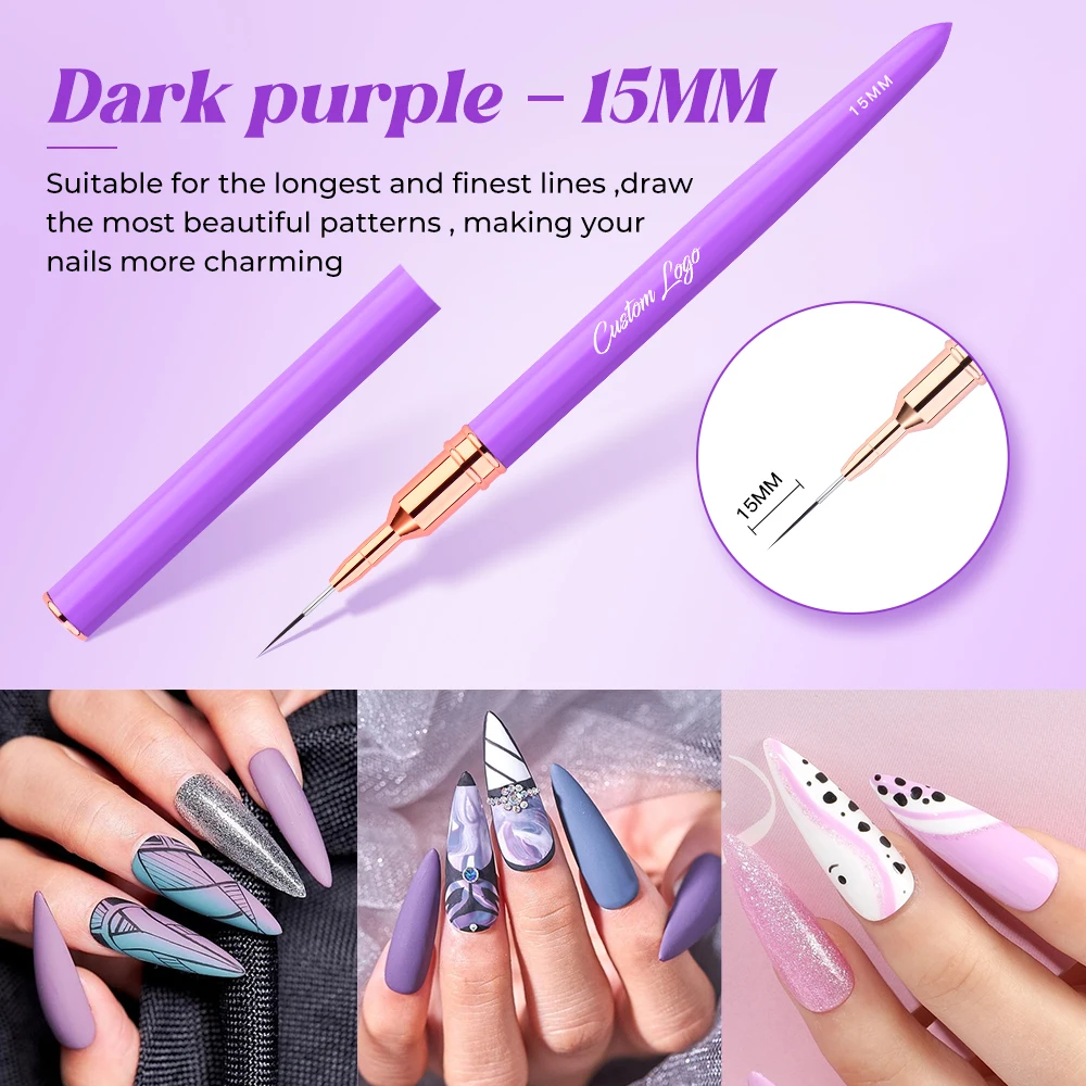 5 цветов в 1 наборе кисти для ногтей с индивидуальным логотипом супертонкий лайнер 7 мм 9 15 20 25 набор кистей ногтевого