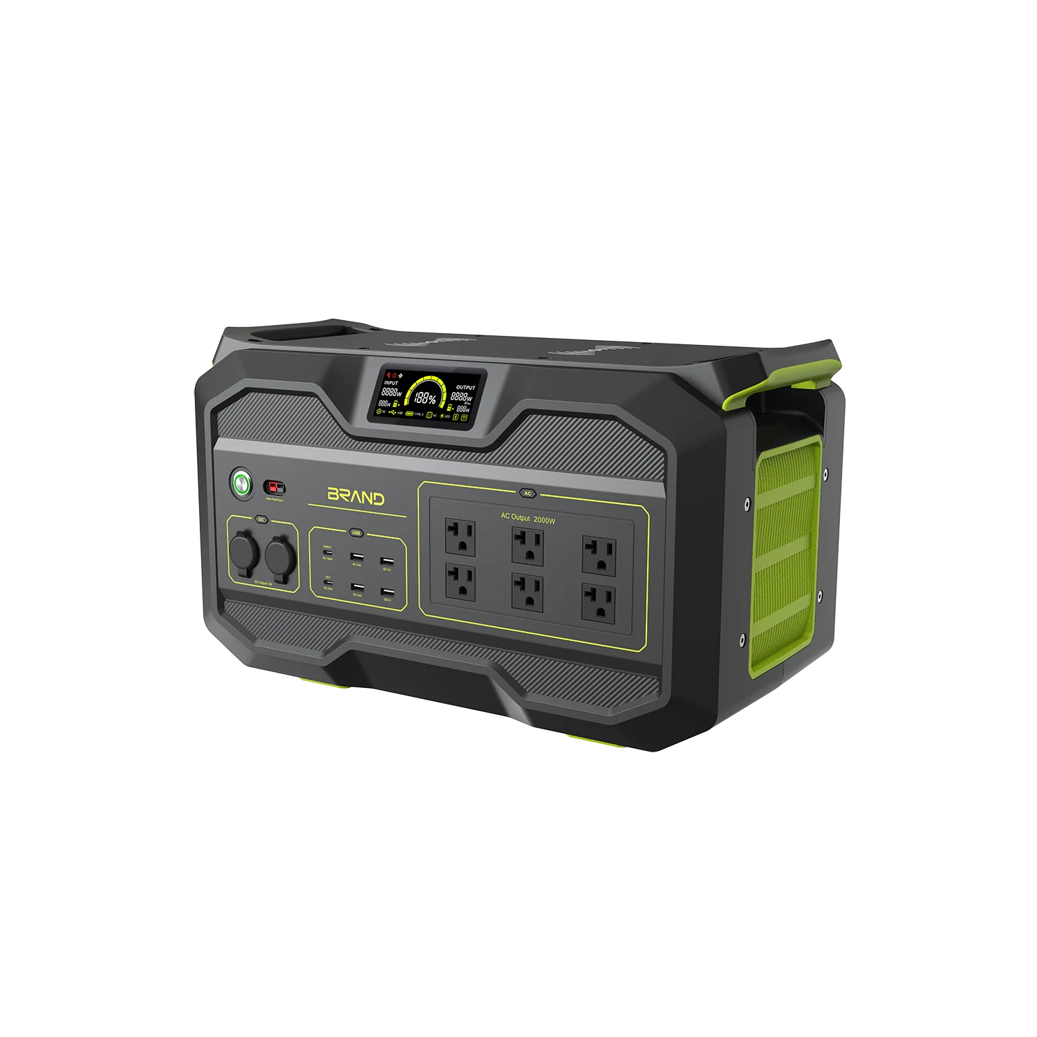 RisunPower S2400 48V 52Ah 2496Wh 2400-4800W LiFePO4 Lithium Battery smart light Portable PowerStation Emergency Outdoor Power