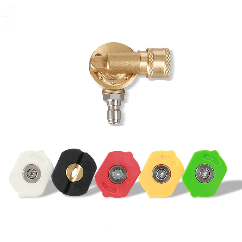SPS Quick Connect 7 Rotation Angles Pivoting Coupler Pressure Washer Accessories With 5 Color Nozzles