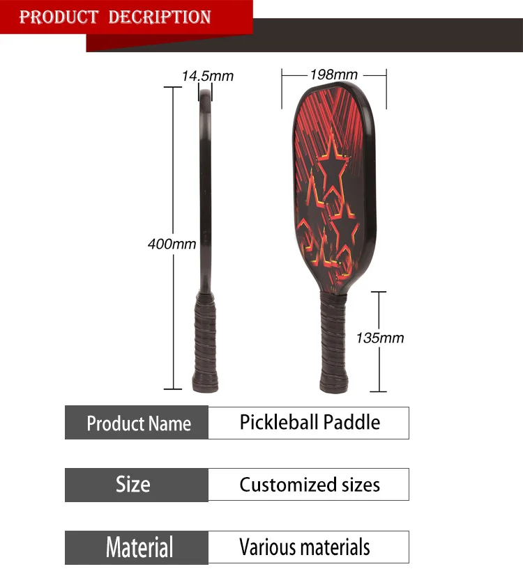 Professional Lightweight Honeycomb Graphite Carbon Pickleball Paddle ...