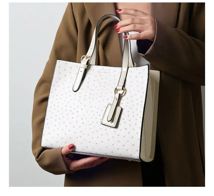 Women’s Ladies Handbag  Faux Leather Ostrich Print Small Shell Shoulder Bag
