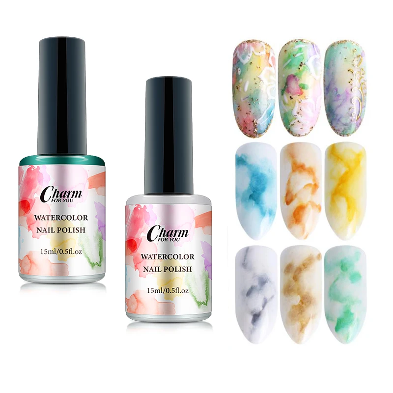 1PC 15ml Mousse Blooming Liquid Spreading Effect Watercolor Gel Polish With  Nail Brush | SHEIN USA