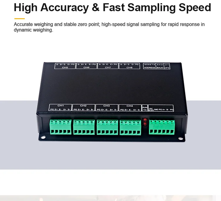 product huaqingjun 8 channel fully isolated weighing transmitter rs485 communication high precision modbus rtu module for smart factory-11