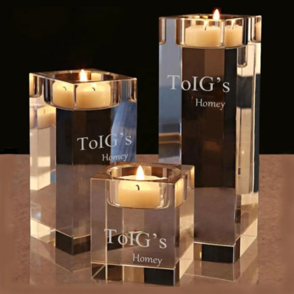 КВАДРАТНЫЙ Хрустальный подсвечник Boming, набор подсвечников, хрустальный куб, подсвечник для дома, украшения для стола