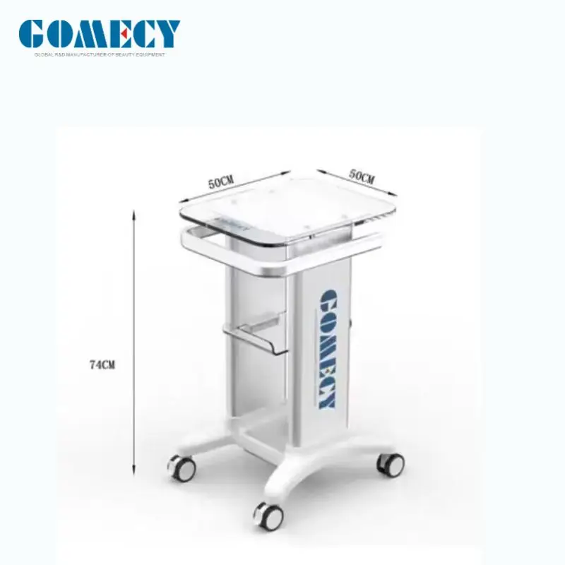 Mobile Adjustable Hospital Medical Trolley Cart with 2 Monitor Mounts Office School Laboratory Clinic Workstation