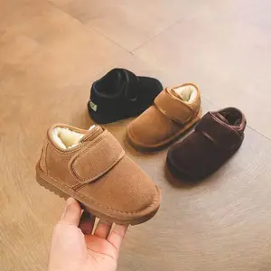 Anti-slip Children's Snow Boots Shoes Flat Sole Plush Winter Baby Boots 1-6 Years Old Toddler Kids Snow Boots