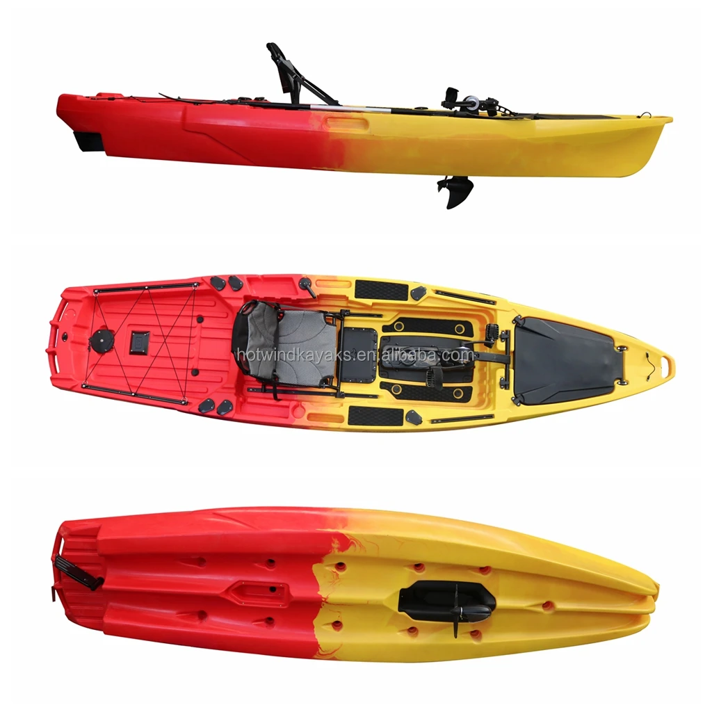 Customized 13 Foot Single Person Fishing Pedal Fishing Kayak With