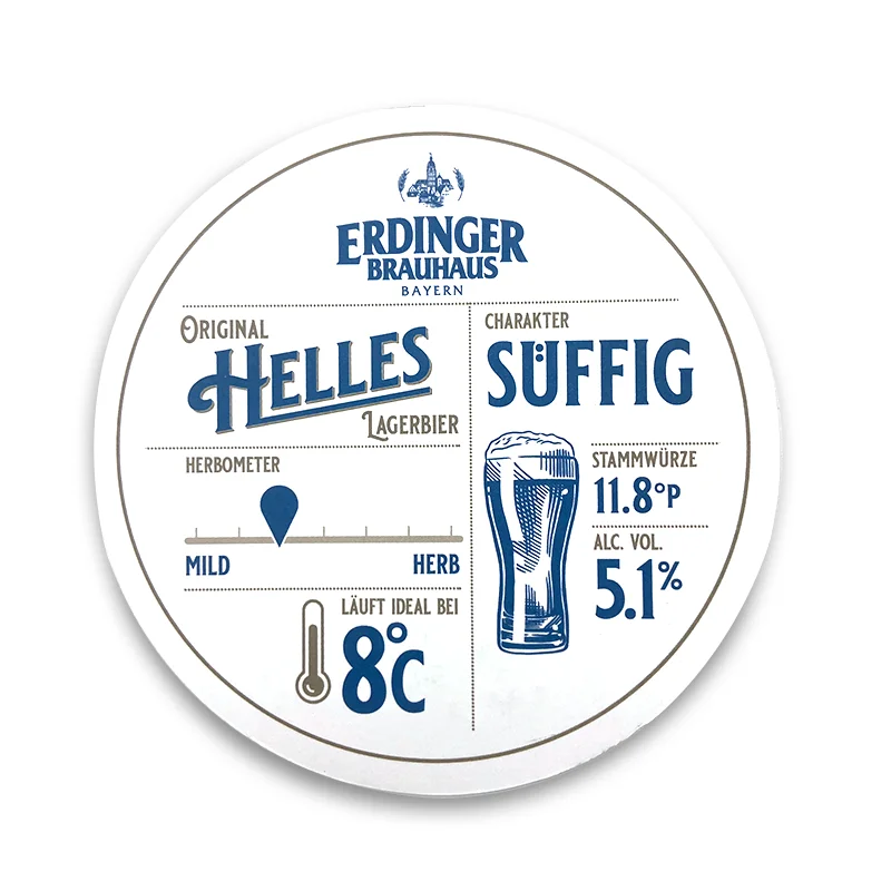 Customized Printed Personalized Cardboard With Logo Design Water Absorbent Office Hotel Tea Cup Beer Paper Coasters for Drinks