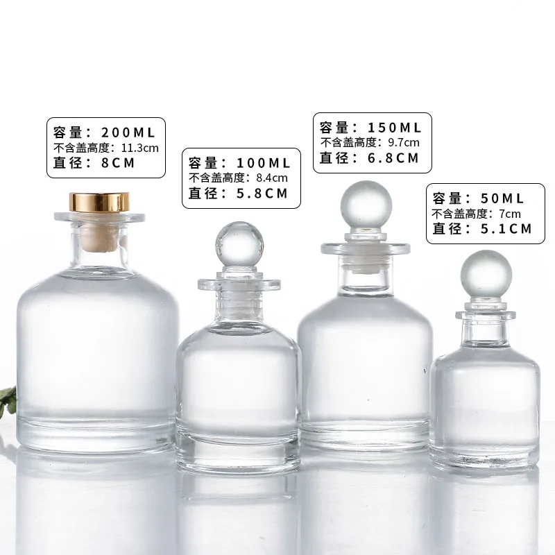 luxury wholesale custom reed diffusers bottle 150ml empty glass diffuser bottle-6