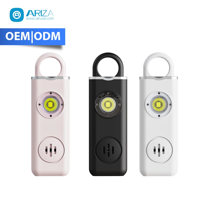 130db Emergency Self Defense Key Chain Rechargeable Portable Pocket Alarm Keychain Personal Alarm for Women Children Elders