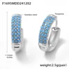 F1695-silver color turquoise earrings-small size