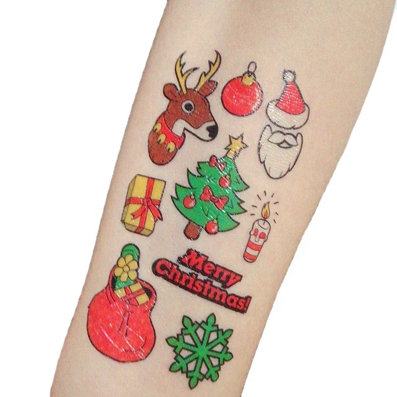 Bulk 72 Pc Christmas Glitter Temporary Tattoos  72 Pc