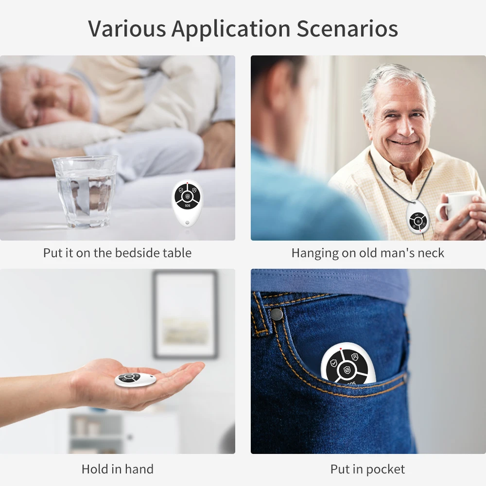 Staniot 433MHz Smart Wireless Remote Control Portable 4 Buttons for Burglar Security Alarm System