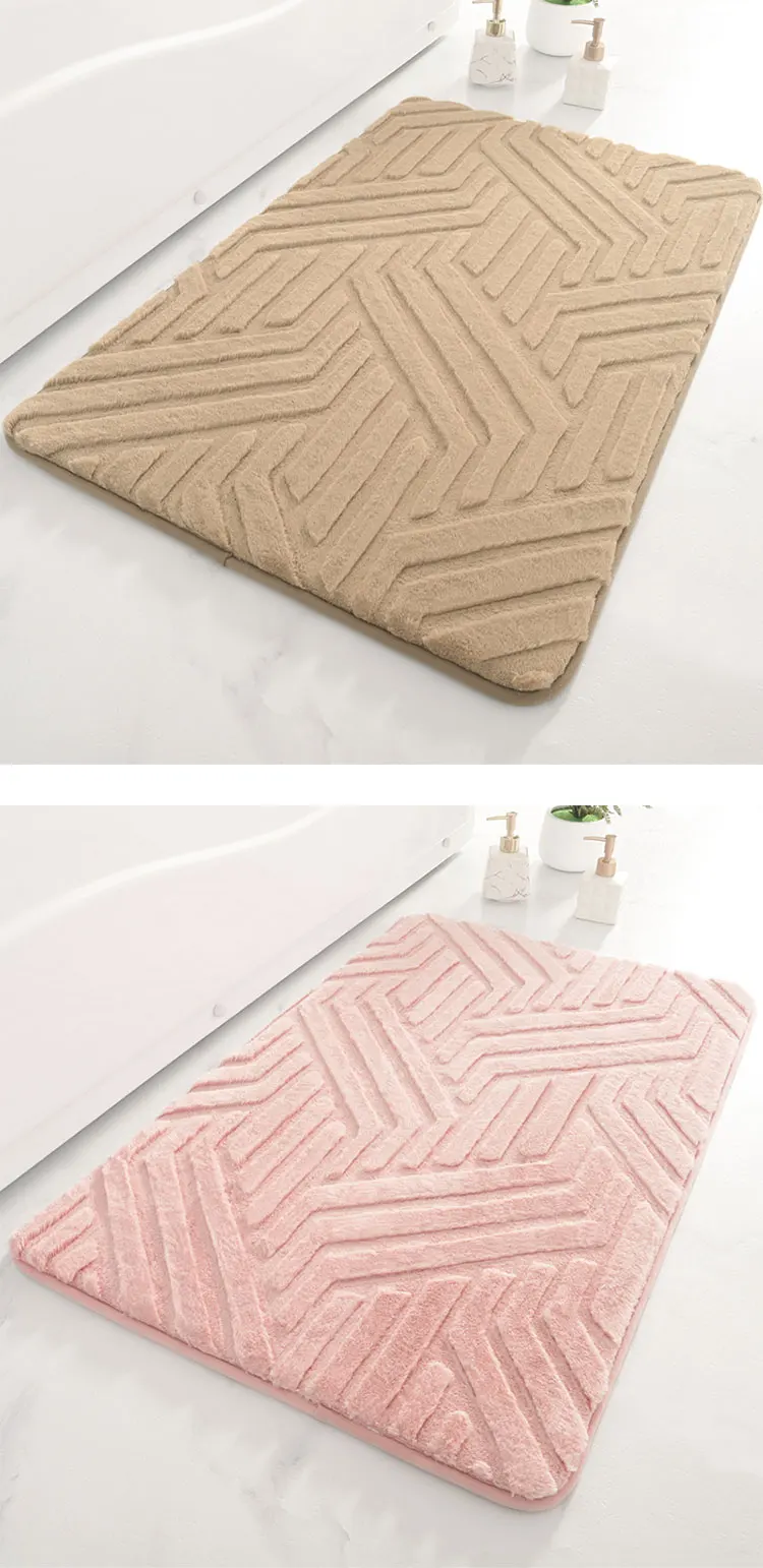  Custom Rug Bathroom Logo Non Slip Extra Absorbent Comfortable Shaggy Microfiber Memory Foam Bath Absorbent Mat details