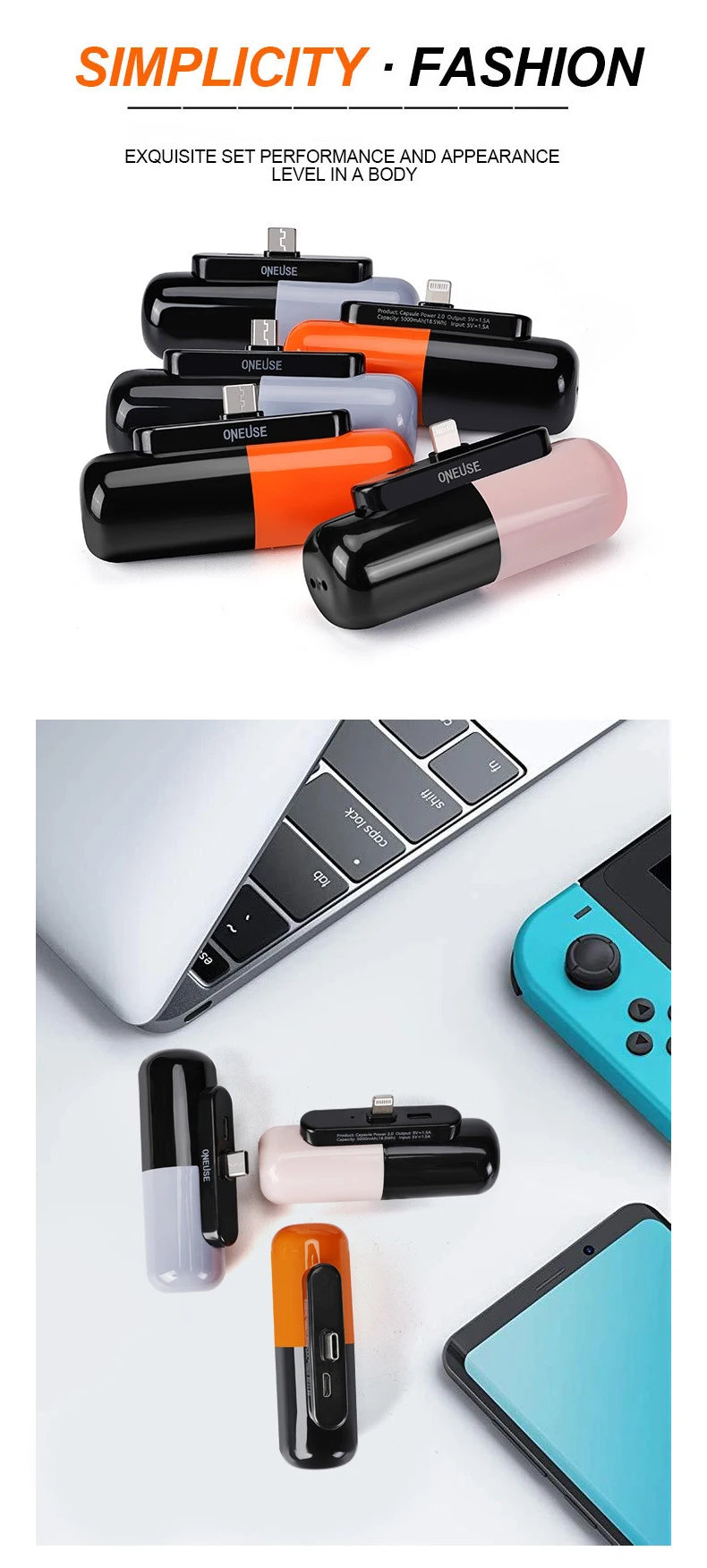 New Emergency 5000mAh Mini Small Portable Powerbank Battery Bank Charger Power Banks