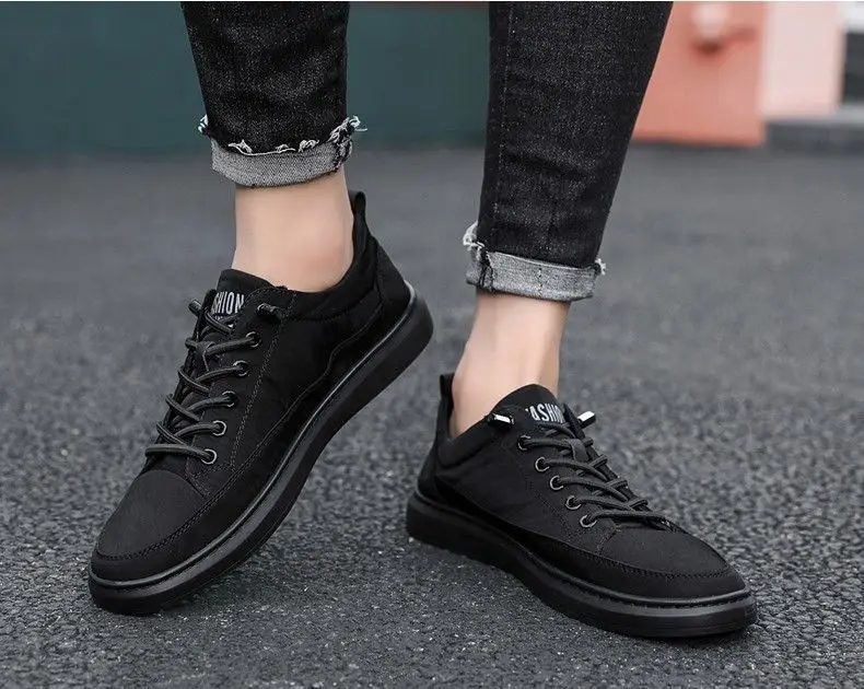 Breathable Walking Men'S Casual Shoes Slip-On Canvas Fashion Sneakers ...