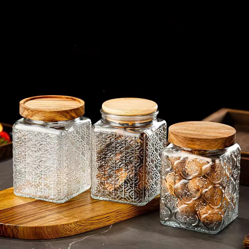 Bocaux Mason Verre Yeahey 500ml X4 - Hermétiques, Conservation Aliments, Confiture, Café