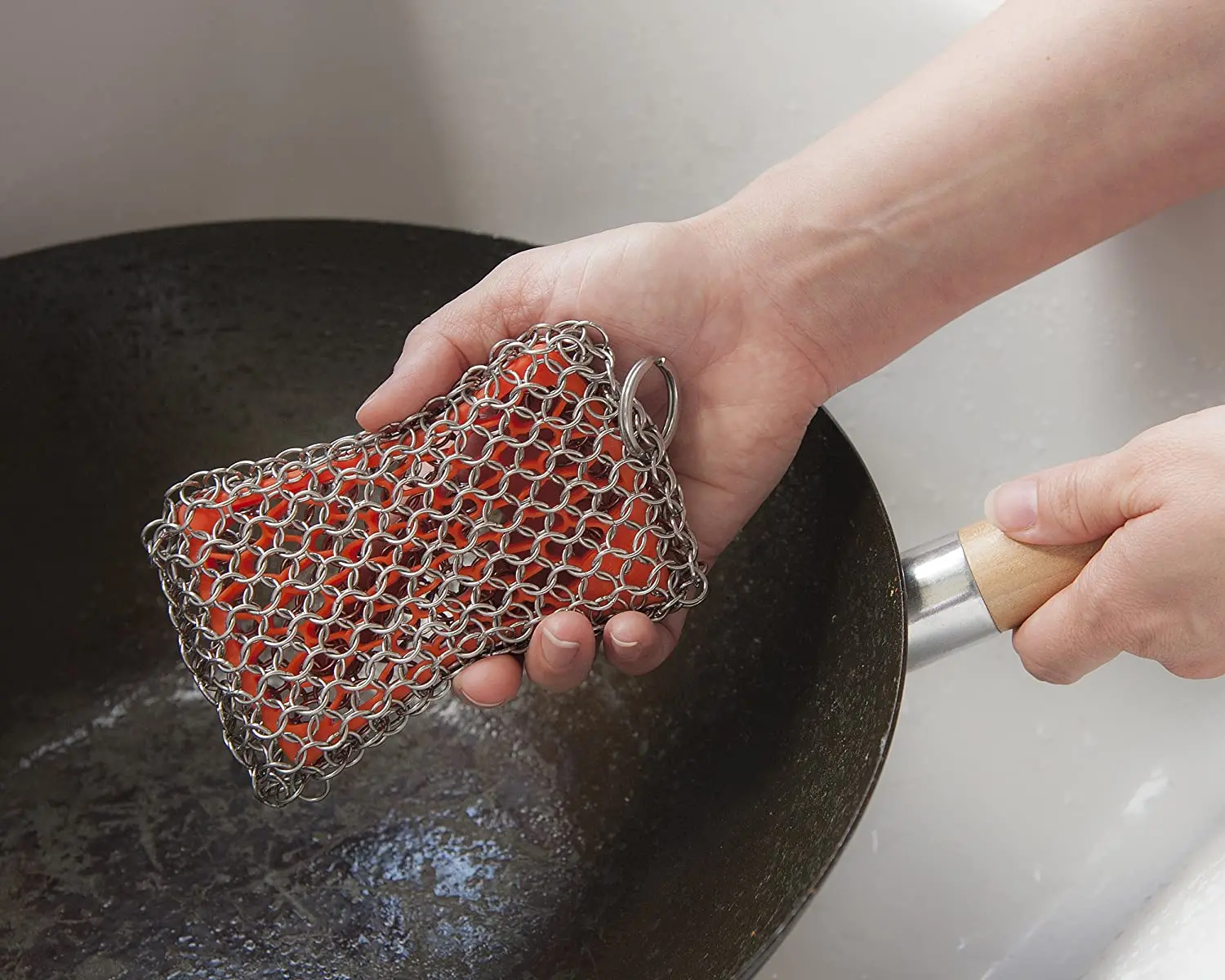 Most Flexible Cast Iron Scrubber 316l Chainmail Scrubber Easy To