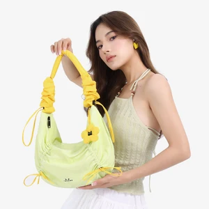 NOXXON Luxury Handbags Crossbody Bag Polyester Fashion for Autumn Large-Capacity Floral Drawstring Niche Commuting Shoulder Bag