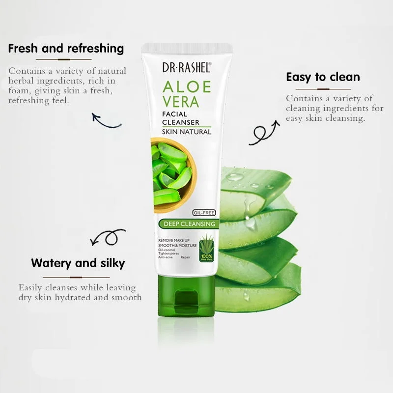 DR RASHEL 100g Remove Makeup Smooth and Moisture Deep Cleaning Aloe Vera Face Wash Facial Cleanser