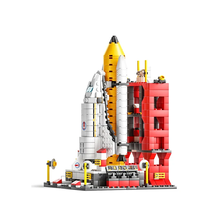 1000Pcs Space Shuttle Model Small Particles Bricks Toys Rocket Launch Building Blocks Set