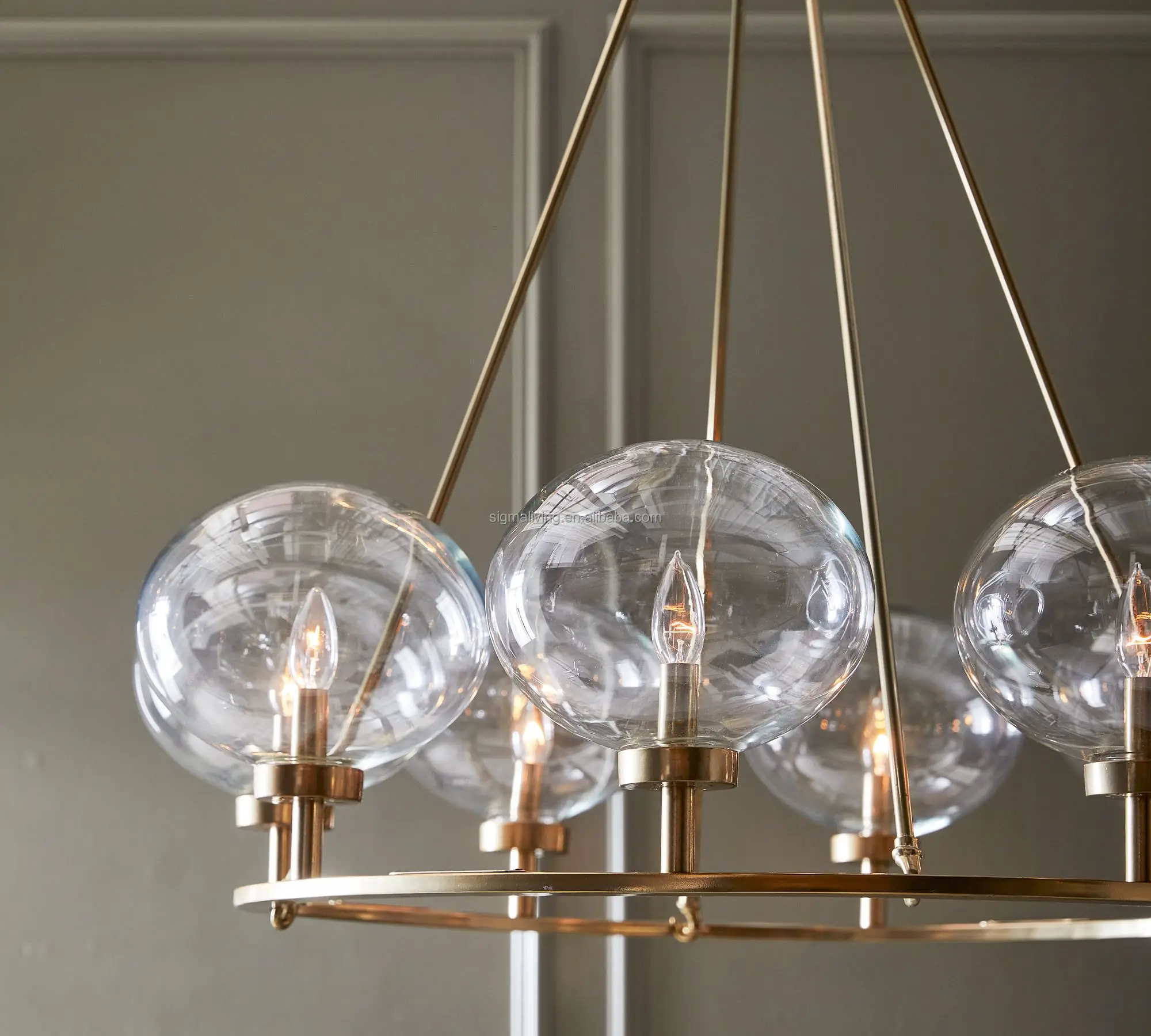 chandelier light luxury light glass globe round chandelier