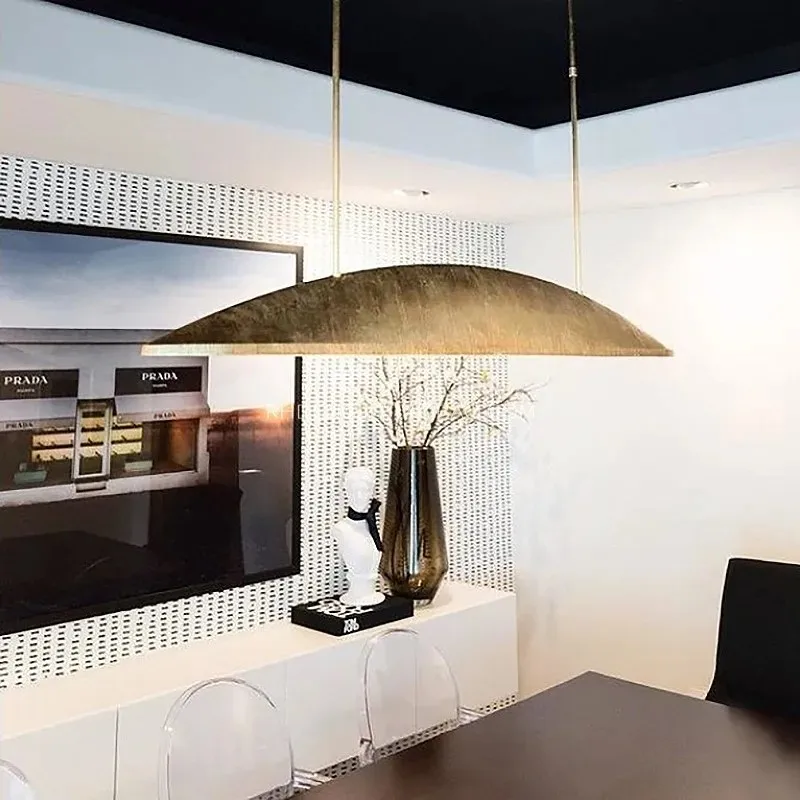 Американская Роскошная золотая ресторанная кухня Остров кулон освещение Утопия Большой линейный подвесной светильник с матовым акрилом в золоте