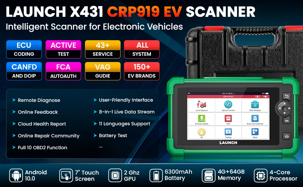 Scanner de diagnóstico para veículos elétricos obd2_voghion.com