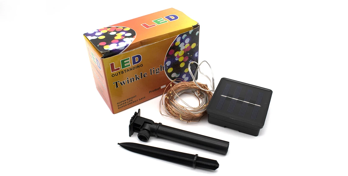 12/22/32m Waterproof Led Solar Copper Wire Christmas Tree Lights