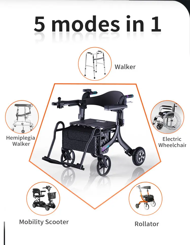 Light Weight Transport Power Chair Disabled 4 Wheel Foldable Electric ...