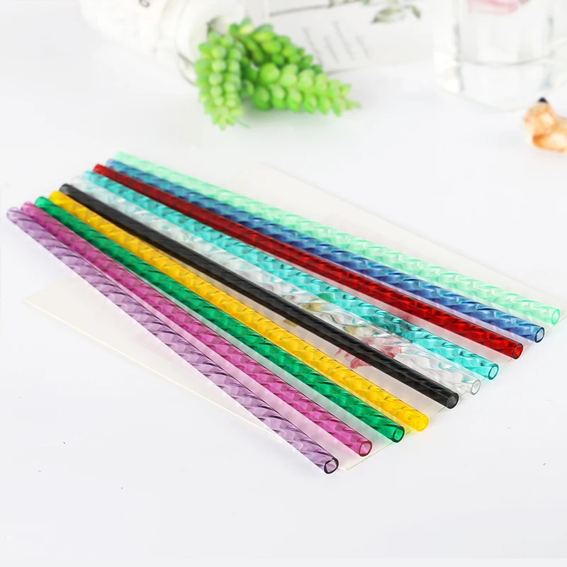 petg threaded blingbling colorful drinking straw