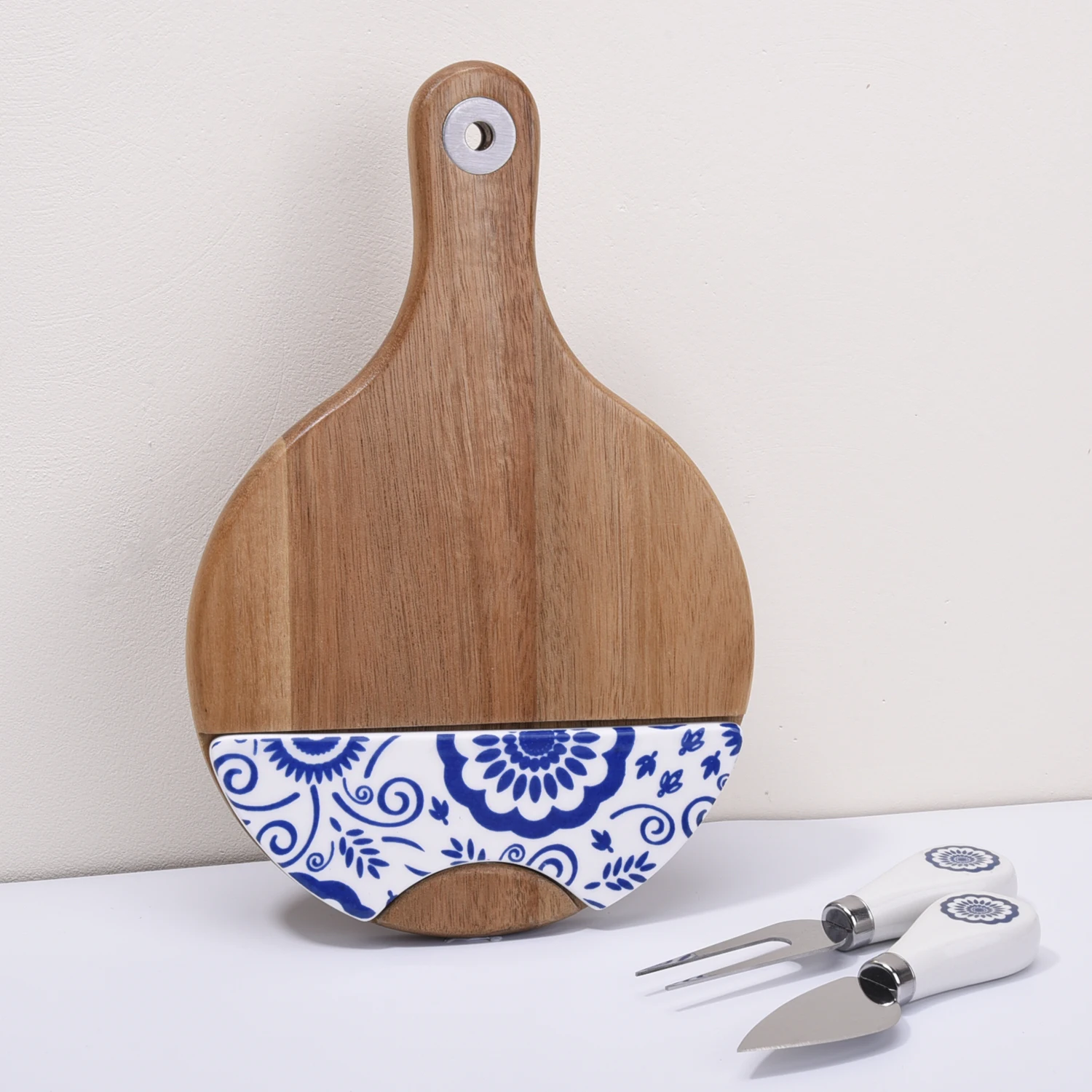 Оптовая продажа, качественная круглая доска для сыра, керамическая доска для сыра и посуда, сланцевая доска для сыра и группа ножей