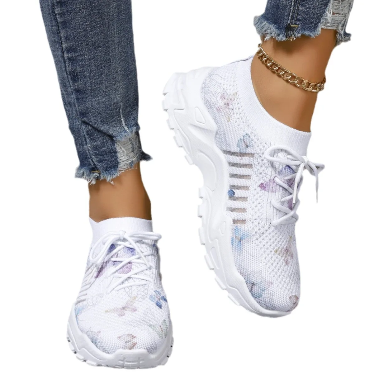 Women Running Shoes Colorful Platform Designers Butterfly Casual Sneakers