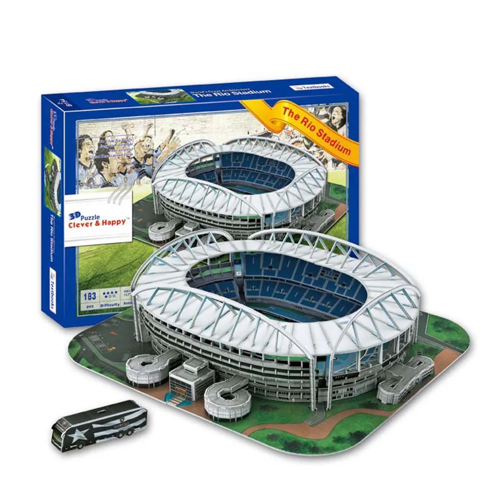 Puzzle 3D Stadium for Kids Aztec Soccer Model Stadium Kits With 246 PCS