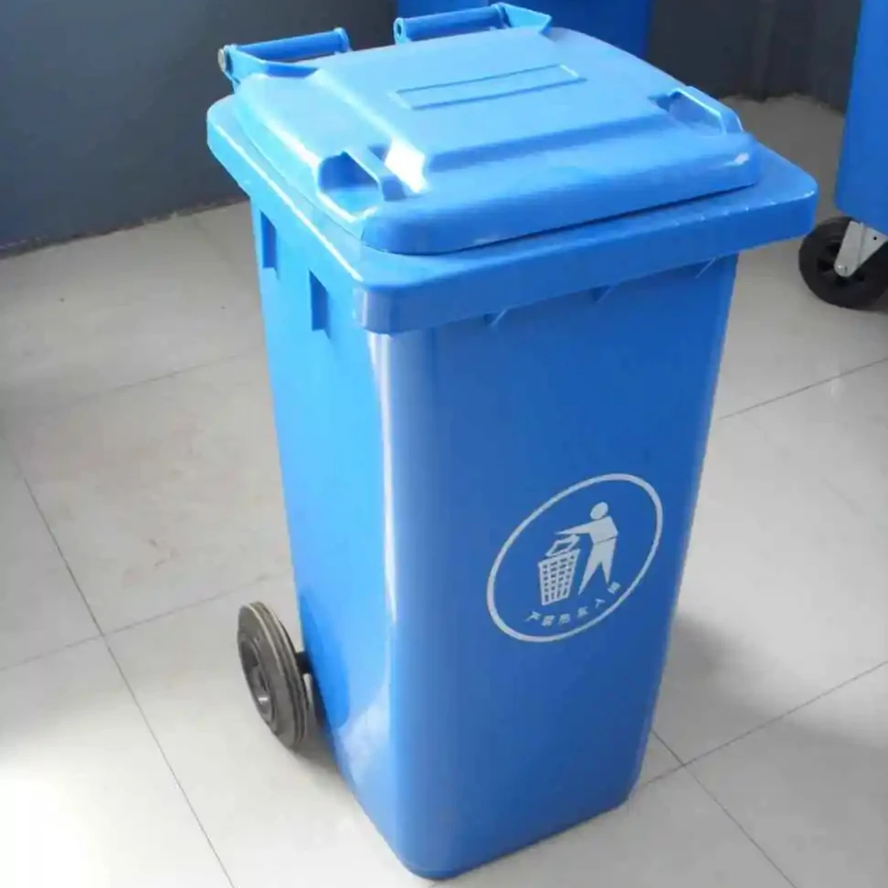 120 Liter Yellow Mobile Container Medical Rectangular Plastic Dustbin Waste Trash Can for Garbage & Waste Management