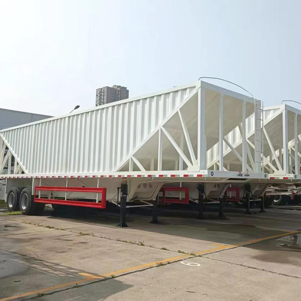 2 Axles Hopper Bottom Steel Semi-Trailers for Grain Cargo Transport Silo Type-Available for Sale