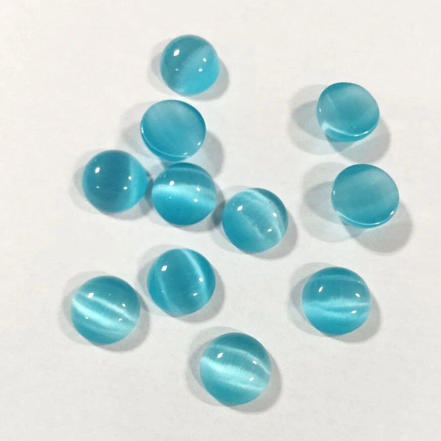 Pietre In Vetro Occhio Di Gatto Starsgem Pietra Sintetica Occhio Di Gatto Cabochon Colorata Di Forma Rotonda - Foto 9