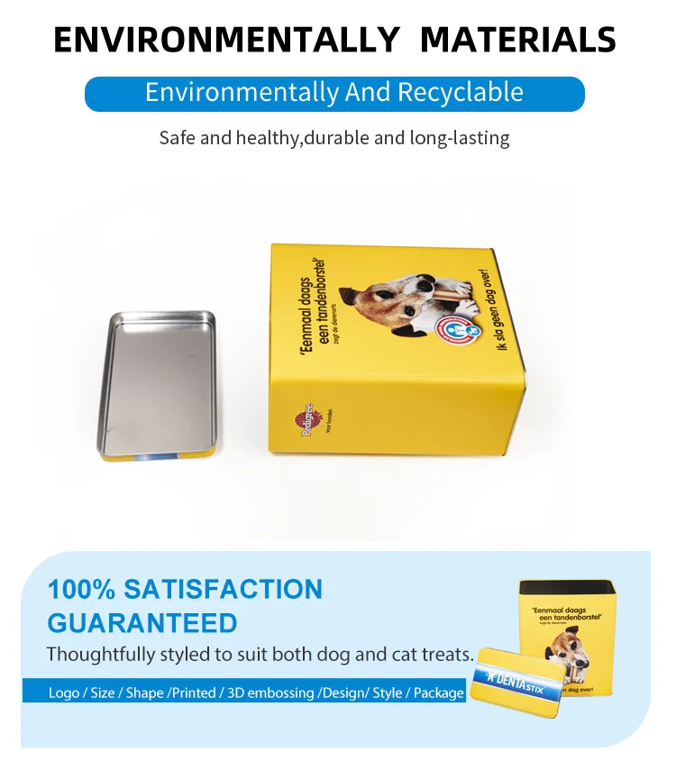 Nicecan Factory Rectangular Metal Tin Box For Pet Food High Quality