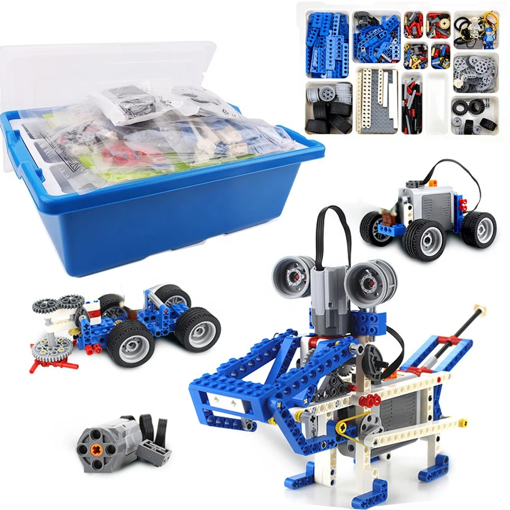 396 Pieces Building Block Mechanisms Base Set Simple & Powered Machines 9686 Educational Toy Kit