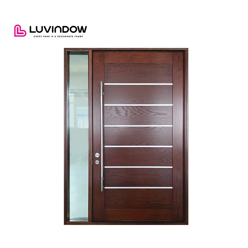 Original Factory Customized Security Front Wooden Pivot Entrance Door External Modern Solid Wood Entry Door