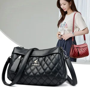 Fashionable Ladies' Crossbody Bags Classic Handbags Simple Small Wallets and Popular Shoulder Bag with Leauther for Women
