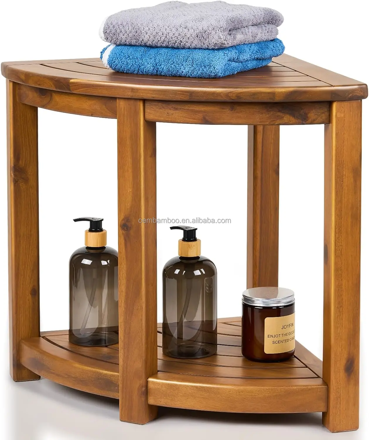 Banc De Douche Oridom Bamboo Shower Bench Stool With Storage Shelf